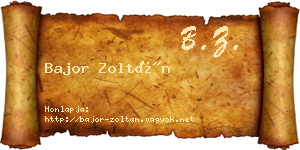 Bajor Zoltán névjegykártya