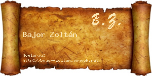 Bajor Zoltán névjegykártya